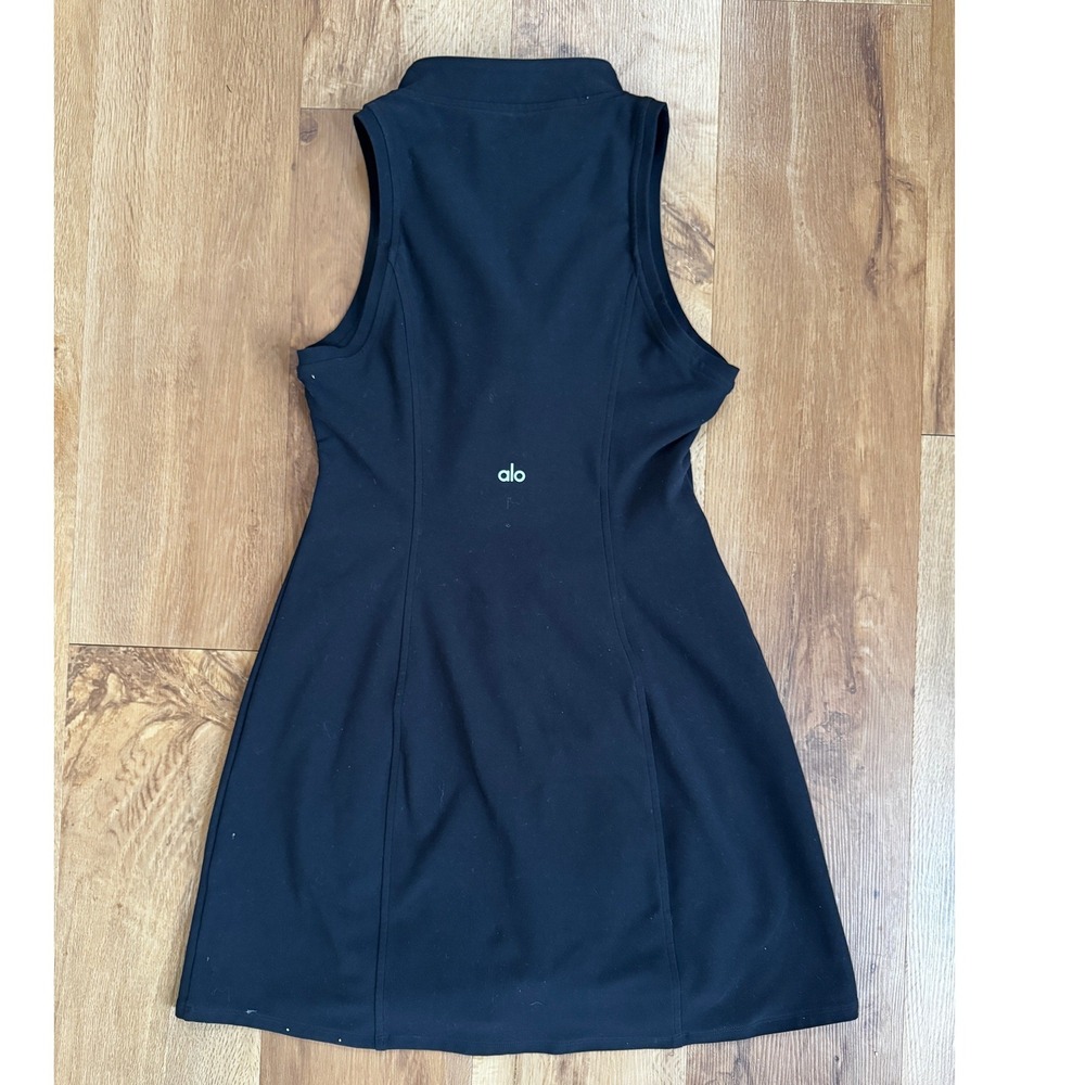 ALO Yoga W8253R Black Sleeveless Zip Back Fit Flare Dress Women's M